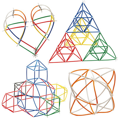 

Gobestart Plastic Boys Girls 4D Straw Building Blocks Joint Funny Development Toys