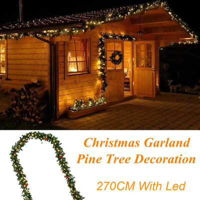 

Tailored LED 27M Christmas Decoration Ornaments Xmas Tree Garland Rattan Home Wall Pine