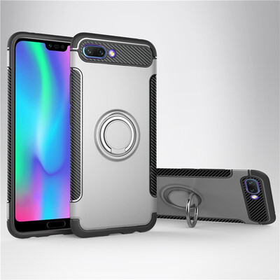 

Back Cover For Huawei Honor 10 Honor10 Case Car Holder Stand Hard PC Silicon Ring Suction Bracket Celulars Fecoprior