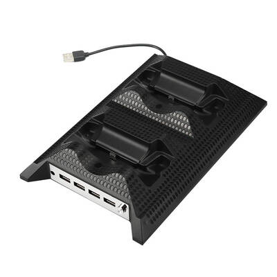 

4-in-1 Dual Controllers Charging Station 4 Ports USB Hub Cooling Fan Cooler Compatible for Xbox One