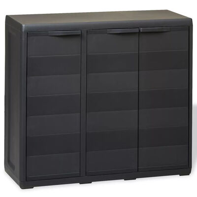 

Garden Storage Cabinet with 2 Shelves Black
