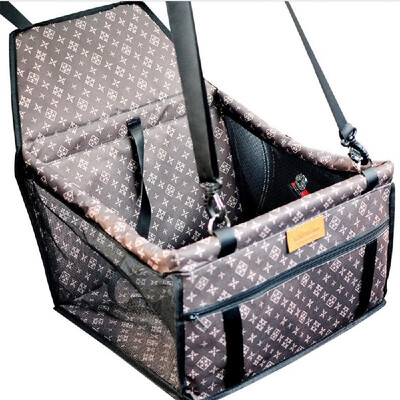

Portable Foldable Pets Dogs Cats Car Crate Lookout Booster Seat Bag Carrier Travel Outdoor Pets Beds Brown