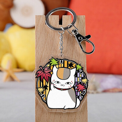 

Anime Natsumes Book of Friends Keychain Natsume Takashi White Cat Cartoon Cosplay Acrylic Keyrings Bag Pendant Jewelry Gifts