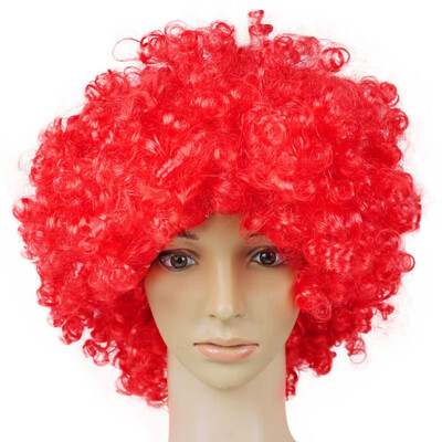 

Synthetic Performance Hair Wavy Round Clown Wig Hair Statement Fans Wig Peluca Cosplay Hair For Party Christmas Home Decoration