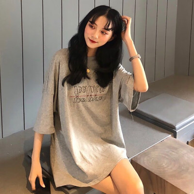 

Hollow Out T Shirt Women Autumn Retro Round Collar Tshirt Letter Print Slim Short Sleeve Casual T-Shirt Simple Wild Tops