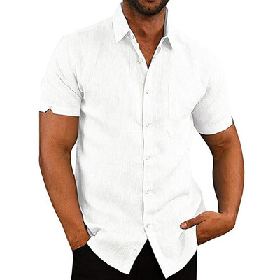 

Tailored Mens Summer Casual Slim Short Sleeve Pockets Shirts Top Beach Blouse