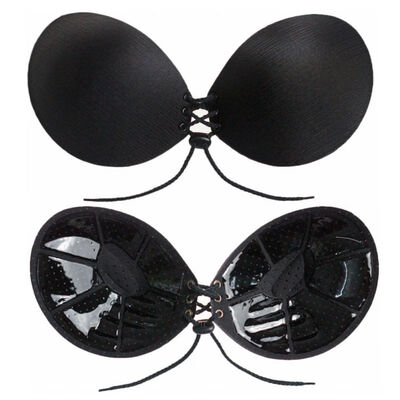 

Sexy Women Invisible Gather Bra Self-Adhesive Silicone Bust Front Drawstring Sticky Bra Backless Solid Color Strapless Bra