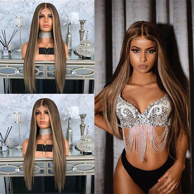 

Tailored Medium Length Body Black Natural Low Temperature Synthetic Wigs Hair For Brown