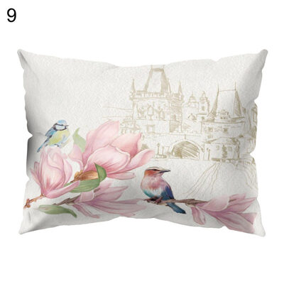 

Fresh Petunia Flower Letter Throw Pillow Case Cushion Cover Sofa Bedding Article