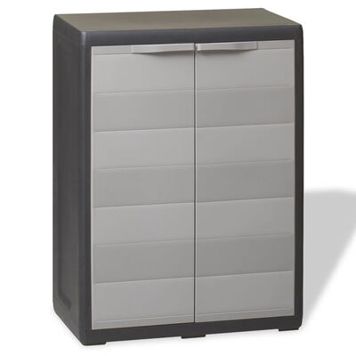 

Garden Storage Cabinet with 1 Shelf Black&Gray