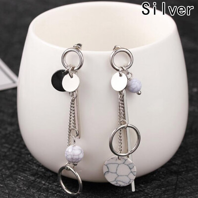 

Big Round Circle Long Dangle Hoop Studs Earrings Geometric Earring Vintage