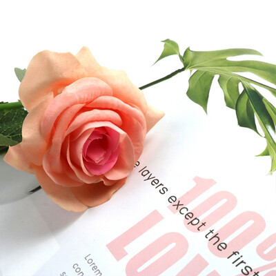 

Vintage Silk Rose Flower European Artificial Flowers Fall Vivid Peony Fake Leaf Wedding Home Party Decoration Silk Flower