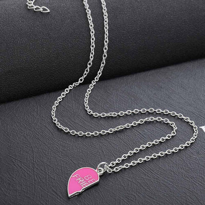 

Best Friends BFF Crystal Heart Pendant Chain Friendship Necklace For Women