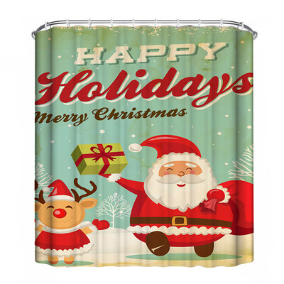 

Gobestart Christmas Waterproof Polyester Bathroom Shower Curtain Decor With Hooks New J