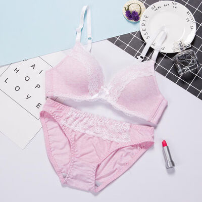 

Fashion New Sexy Lingerie Set Underwear Push Up Bras & Brief Sets Small No Rim Lace Bra Set Women Intimates Bra And Panty Set