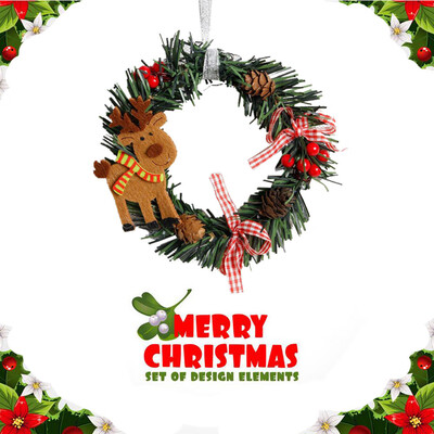 

Toponeto Mini Christmas Wreath Decor Wall Door Ornament Garland Xmas Party Decor