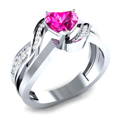 

Fashion Women Rings Heart Black Sapphire Wedding Rings Heart-Shaped Zircon Ring Size 6-10