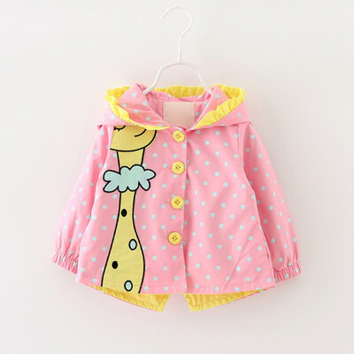 

Baby Girl Warm Autumn Coat Jackets Toddler Girl Cute Cartoon Giraffe Printed Outerwear Clothes