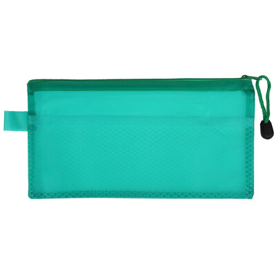 

PVC Paper File Folder Book Pencil Pen Document Case Double Zipper Student Bag