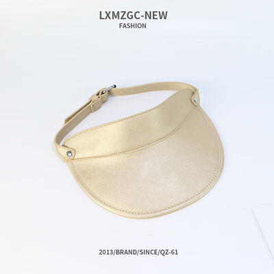 

high-quality pu leather empty top hat womens spring&summer hat all-on-the-one sun-shading no-top ducks cap tide