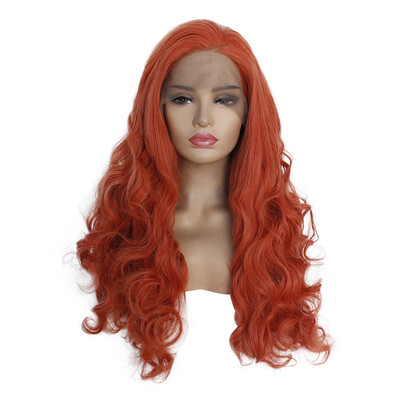 

Gobestart Curly Wave Natural Looking Party Cosplay Wig Women Long Lace Front Synthetic Wig