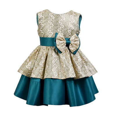 

Baby Girls Summer Sleeveless Solid Bow-Knot Princess Party Dress New Kids Children Bling Cute Soft Cotton Wedding Clothing Dress