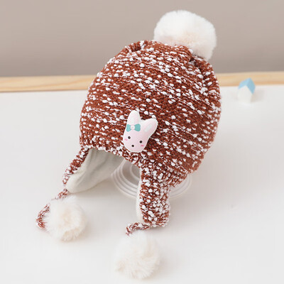 

Baby Girl Hat Toddler Infant Winter Tie up Hat Warmer Ear-flap Knitted Cap