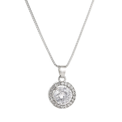 

Fashion Women Round Diamond Necklace Jewelry Valentines Day Gift