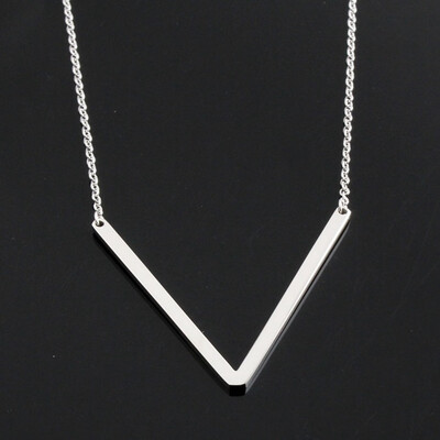 

Alphabet Necklace Silver Plated Initial Letter Alphabet A - Z Choker Pendant