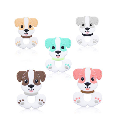 

2020 New Arrival Cute Bpa Free Small Dog Shape Silicone Baby Teether Puppy Shape Baby Teething Toys