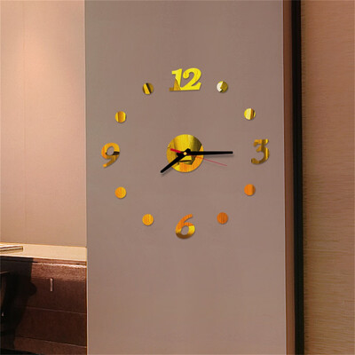 

Gobestart 3D DIY Roman Numbers Acrylic Mirror Wall Sticker Clock Home Decor Mural Decals