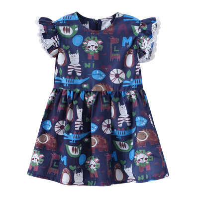 

2019 Summer Children Dress Baby Girls Floral Ruffles Print Clothes Kids Wear Boutique Party Princess Dress LOL Toddler Dresses