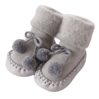 

0-2Y Newborn Baby Socks Shoes Cute Floor Shoes With Rubber Sole Winter Soft Girls Boys Anti-Slip Socks Indoor Shoes