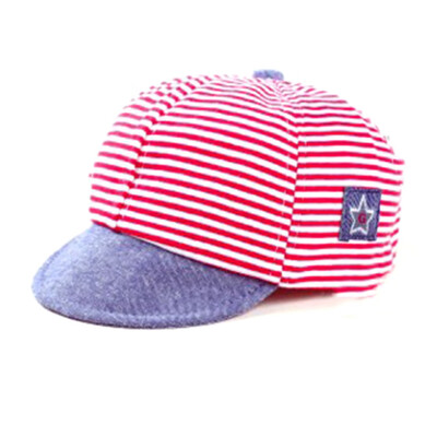 

Baby Baseball Cap Striped Sun Hat Brim Sun Protection Bow Hat Flat Top Cap