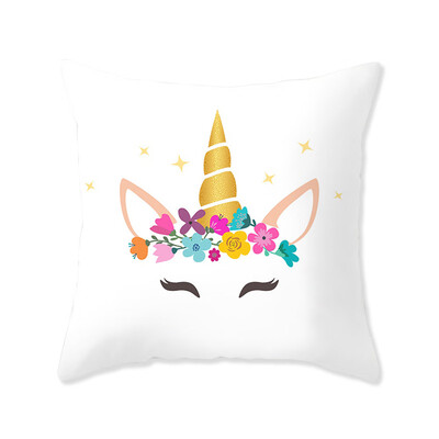 

Unicorn Pillow Case Mermaid Flamingo Sika Deer Penguin Elephant Cartoon Printed Pillow Cover