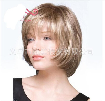 

European&American wig female personality repair face wave head student hair styling paper net air bangs hairstyle fake wig