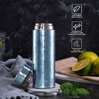 

Pure Titanium Water Bottle Vacuum Insulated Cup Thermos Bottle 260ml400ml Hot Cold Vacuum Flask Gift for Friends
