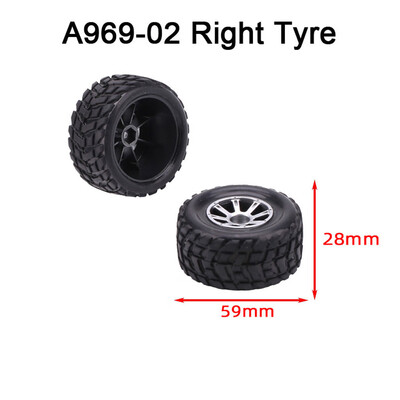 

Siaonvr RC Car Right Tire Rubber Wheel For 118 Wltoys A969 RC Car Parts 2pcs