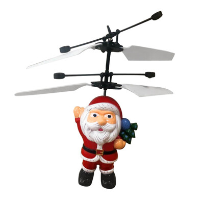 

〖Follure〗Electric Infrared Sensor Flying Ball Father Christmas Helicopter LED Light Toy