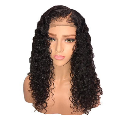 

Gobestart Brazilian Less Lace Front Full Wig Bob Wave Black Natural Looking Women Cap