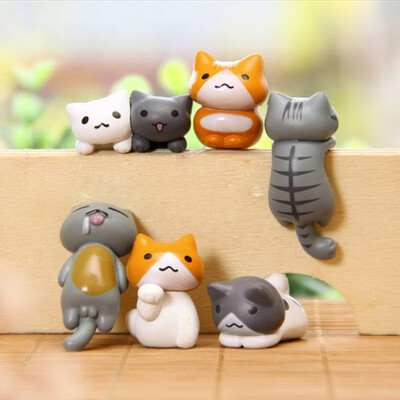 

6pcs Cat DIY Landscaping Micro Bonsai Fleshy Ornaments Garden Ornament Micro Landscape Garden Ornaments
