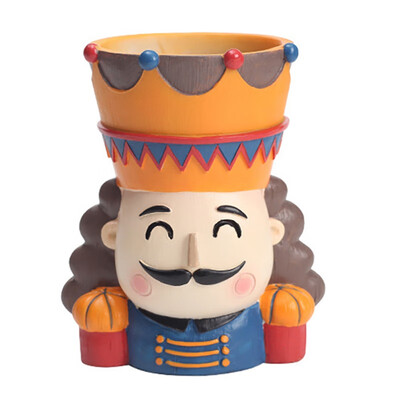 

King And Queen Flower Pot Resin Flower Pot For Home Decoration Walnut Fairy Tale Garden Succulent Plant Pot Office Desktop Decor