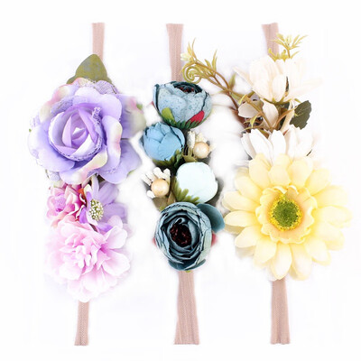 

3Pcs Baby Girls Flower Headband Floral Headwear Apparel Wreath Photography Prop Party Gift