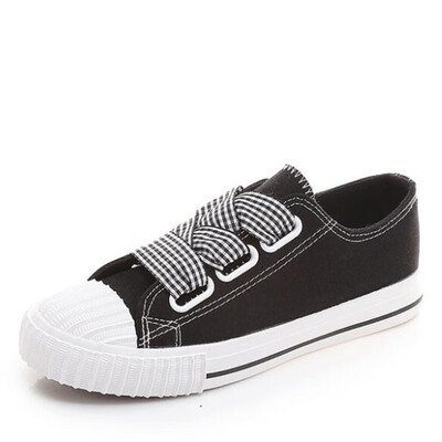 

2019 Little white shoes female summer new bow ribbon canvas shoes casual shoes Harajuku women sneakers shoes zapatos de mujer H6
