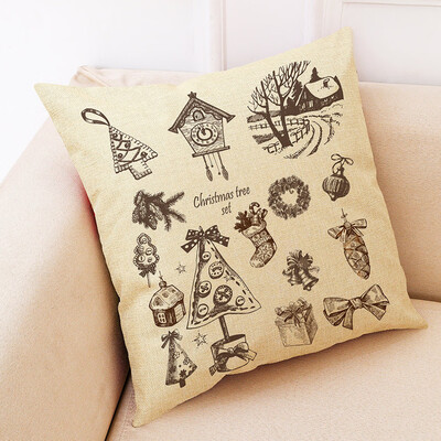 

Tailored Christmas Home Decor Cushion Cover Graffi Style Throw Pillowcase Pillow Covers