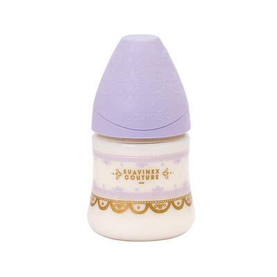 

Suveinex bottle wide-bore bottle imported newborn bottle shatter-resistant 0 months or more gold series plaid light purple 150ml