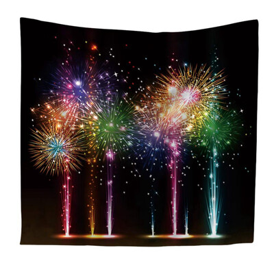 

Scandinavian fireworks nightfall pattern wall hanging beach towels Creative home decorations Living room bedroom dorm decoration