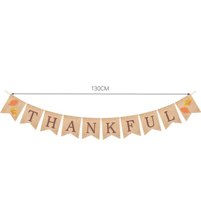

Thanksgiving Banner With Maple Leaf Pattern Linen Thanksgiving Banner Thanksgiving Decoration Festive Party Supplies