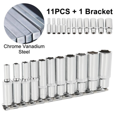 

11pcs 4-14mm Hexagon extension sleeve Nozzles Nut Driver Set Drill Bit Adapter