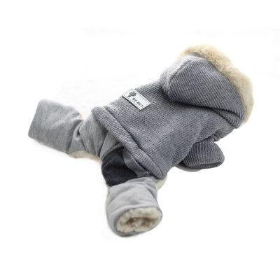 

Wool Rabbit Dog Jumpsuit Winter Leather Pet Clothes Warm Padded Pets Hoodies Coat Puppy Cat Costumes Four-legged For Small Dogs